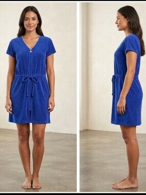 Karen Neuberger Blue Terrycloth Robe XL Or Coverup Leisurewear
